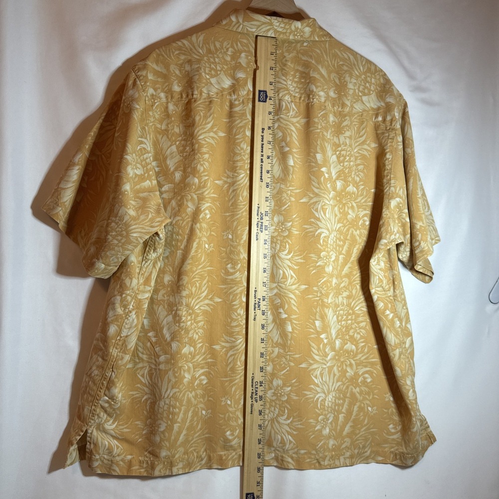 Caribbean Florar Men's Hawaiian Button Up Shirt Silk/Cotton Blend Size XL - Used - Picture 11 of 14